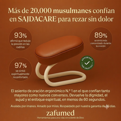SADJACARE. ENCUENTRA TU PAZ.PROTEGE TU POSTURA Silla de Oración Acolchada Negro