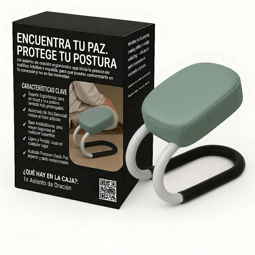 SADJACARE. ENCUENTRA TU PAZ.PROTEGE TU POSTURA Silla de Oración Acolchada Negro