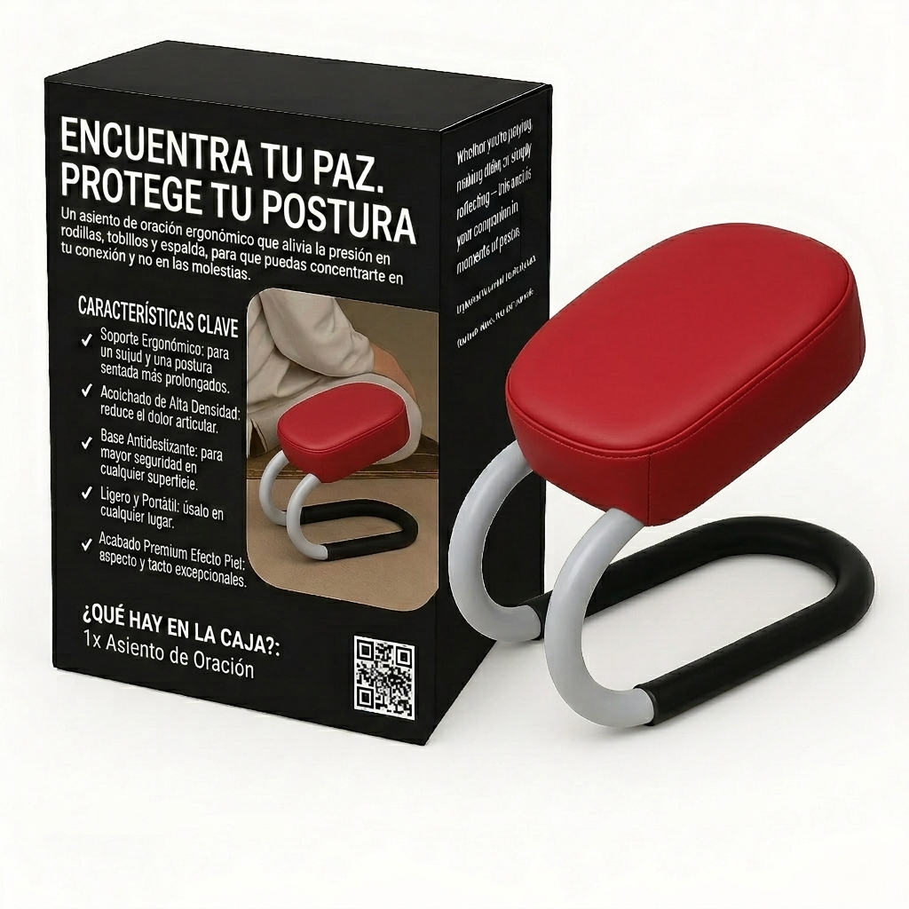 SADJACARE. ENCUENTRA TU PAZ.PROTEGE TU POSTURA Silla de Oración Acolchada Negro