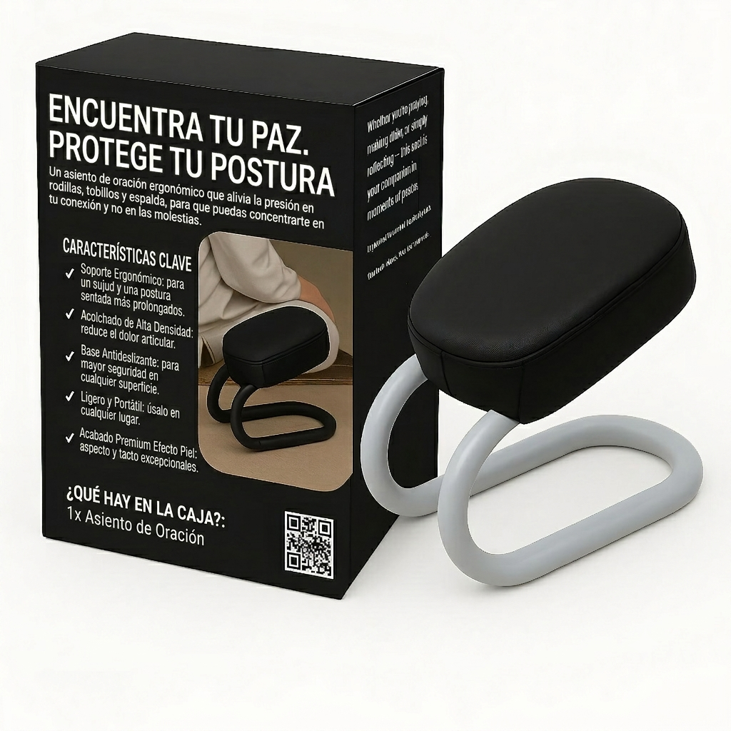 SADJACARE. ENCUENTRA TU PAZ.PROTEGE TU POSTURA Silla de Oración Acolchada Negro